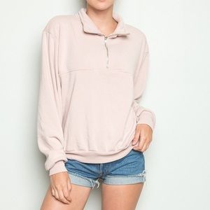 Pink zip up sweater